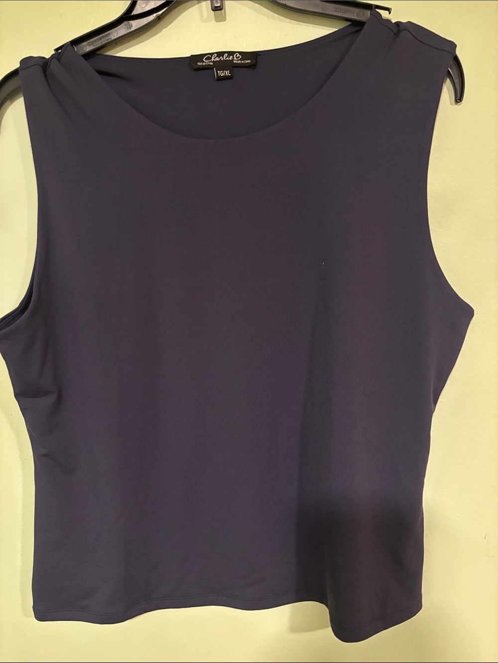 Charlie B Sleeveless Tank Top in Deep Navy Blue